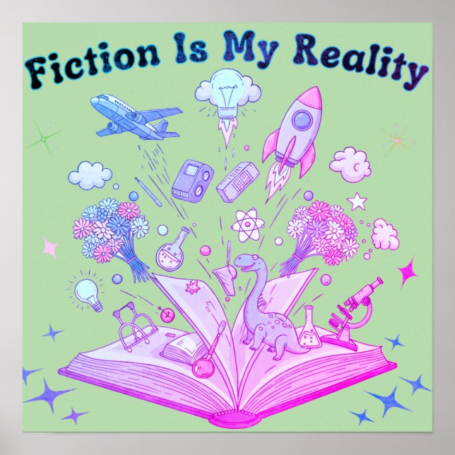 Fiktion ist mein Reality Poster | Book Lover Wall  (Vorne)