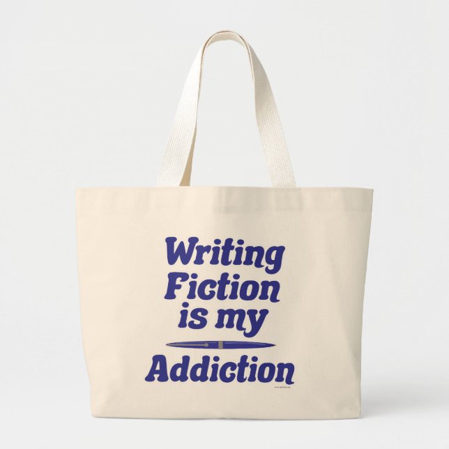 Fiktion schreiben ist mein Addiction Autor Zitat S Jumbo Stoffbeutel (Vorne)