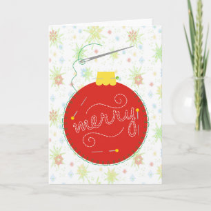 fil à coudre carte ornement de Noël