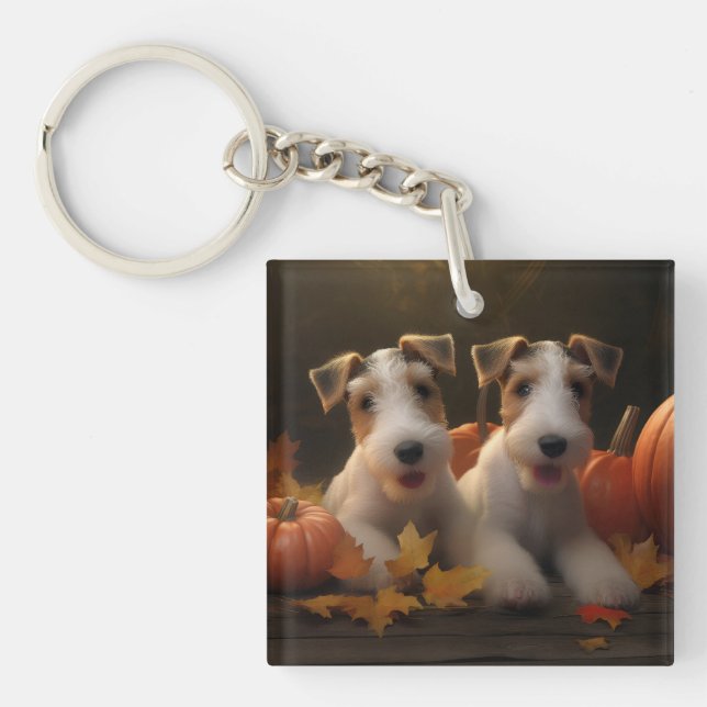 Fil Fox Terrier Puppy Automne Citrouille de plaisi (Devant)
