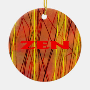 Fil rouge zen ornement céramique ronde
