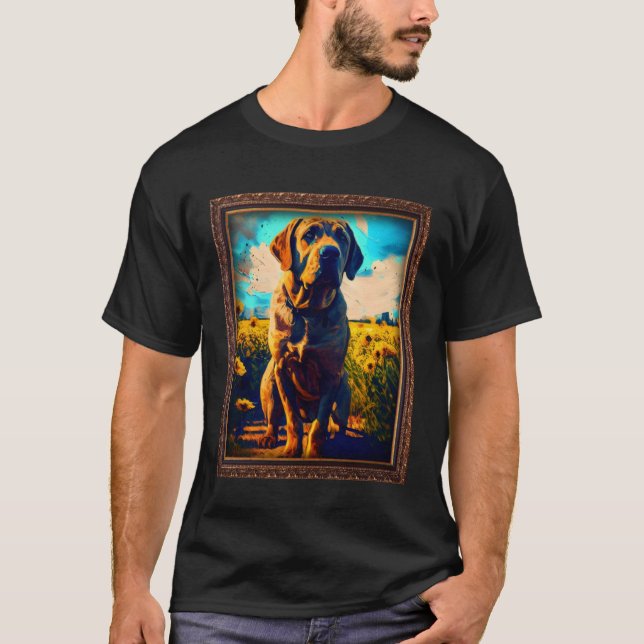 Fila Brasileiro Malerei Sonnenblumen Blume Mama Wo T-Shirt (Vorderseite)