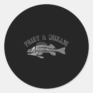 Filet & Release Lustiges Angel-T-Shirt Angler Runder Aufkleber