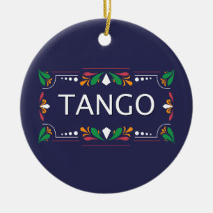 Fileteado Argentine Tango Floral Keramik Ornament