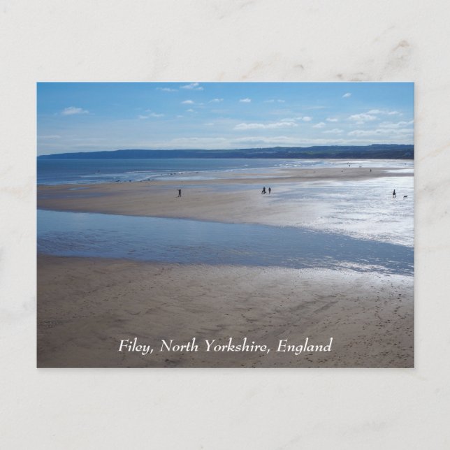 Filey Beach, North Yorkshire, England, Postcard Postkarte (Vorderseite)