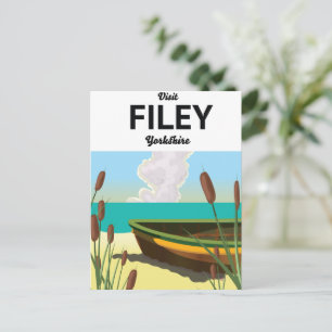 Filey, Yorkshire-Seebad-Reiseplakat Postkarte