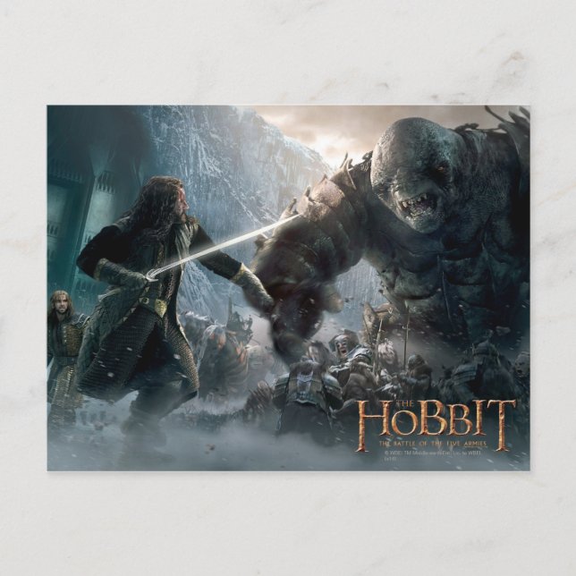 Fili, THORIN OAKENSHIELD™, & Kili Fight Giant Postkarte (Vorderseite)