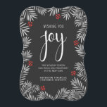 Filiale "Christmas Holiday Joy Chalkboard Pine" Feiertagskarte<br><div class="desc">Die Grußkarten der Holiday Joy-Saison sind trendig und sparsam, ideal für geschäftliche oder private Zwecke. Klassische, saisonale Kiefernzweige mit lässiger Kalkplatten-Typografie. Ein fröhlicher und fröhlicher Ausdruck von Feiertagssjubiläum - Einfach Firmenname, Firmenname, Familie oder Ihren eigenen besonderen Gruß hinzufügen. Nicht säkulare nicht-religiöse zeitgenössische, klassische und stilvolle Art, glückliche Ferien Gruß an...</div>