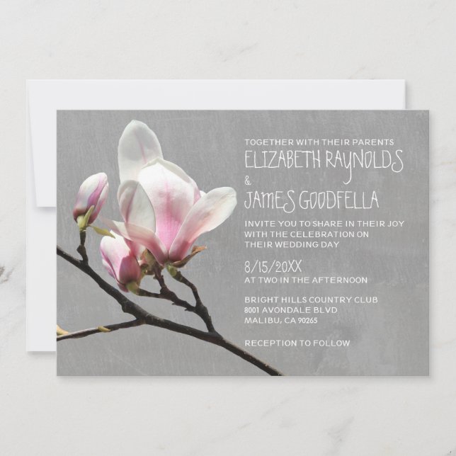 Filiale Magnolia Hochzeit Einladungen (Vorderseite)