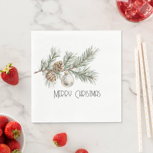 Filiale und Ornament der Heiligen Pine Cones Serviette (Beispiel)