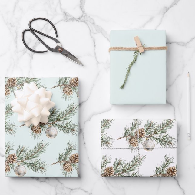 Filialverzierung der Filiale "Pine Cones" Geschenkpapier Set (Vorderseite)