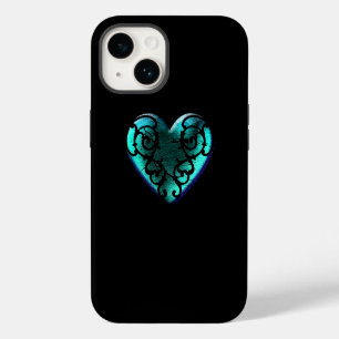 Filigran-Goth-Eisblau-Herz iPhone Hülle