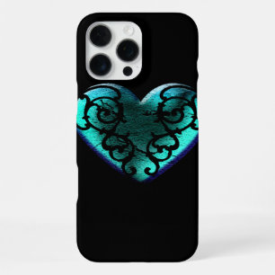 Filigran-Goth-Eisblau-Herz iPhone Hülle