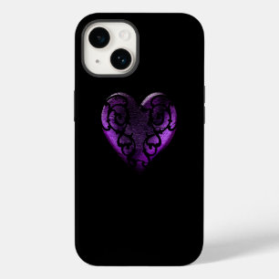 Filigran-Gotisches-lila-Herz iPhone Hülle