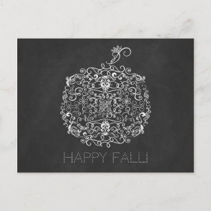 Filigran-Schiefertafel-Herbst-Kürbis-Herbst Postkarte