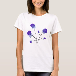 filigrane Blumen lila T-Shirt