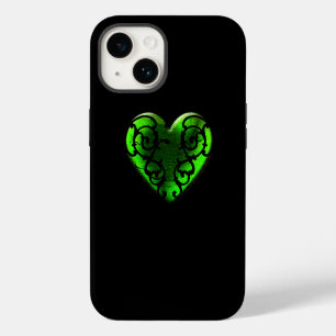 Filigrane Goth Grün Herz iPhone 14 Hülle