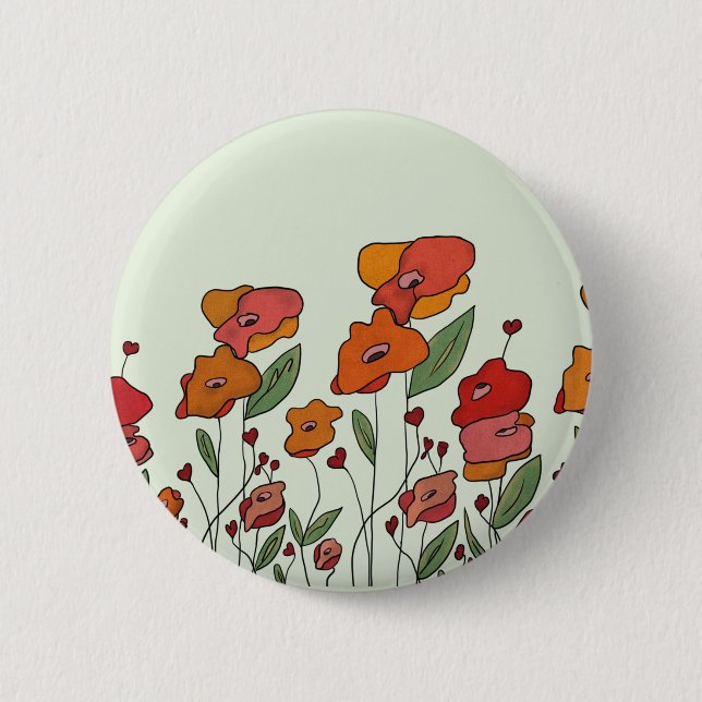 filigranes Mohnfeld Button (Vorderseite)