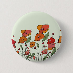 filigranes Mohnfeld Button
