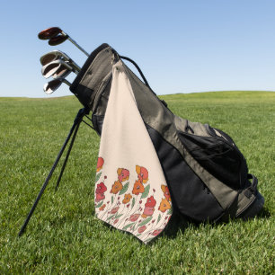 filigranes Mohnfeld Golfhandtuch