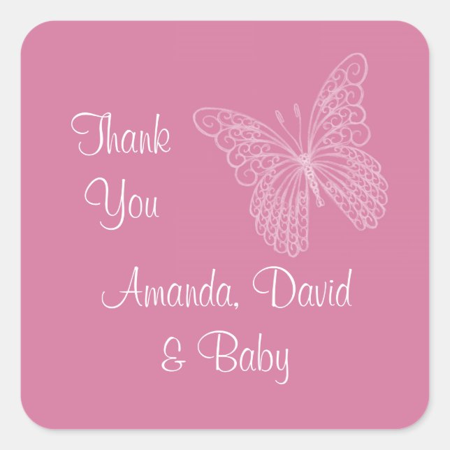 Filigree Butterfly Danke, dass du Sticker hast (Vorderseite)
