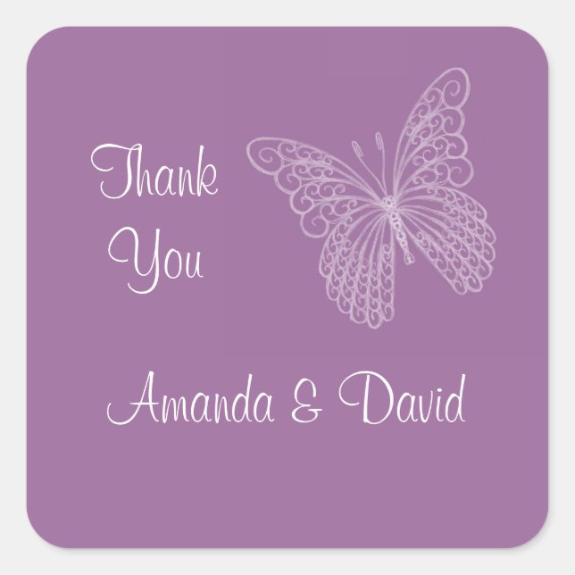 Filigree Butterfly Danke, dass du Sticker hast (Vorderseite)