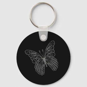 Filigree Butterfly Key Chain in Schwarz Schlüsselanhänger
