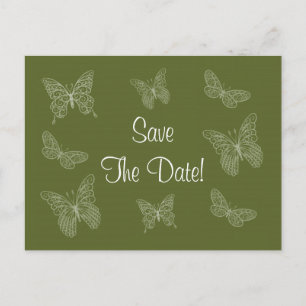 Filigree Butterfly Save the Date Postkarte für jun