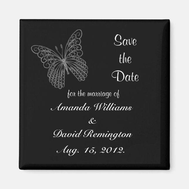 Filigree Butterfly speichert das Date Magnet (Vorne)