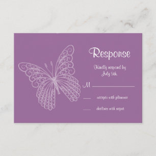 Filigree Butterfly UAWG Lila RSVP Karte