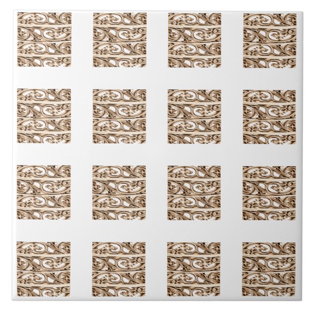 Filigree Cross Design Pattern Fliese (Vorderseite)