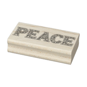 Filigree Filed PEACE Word Gummistempel