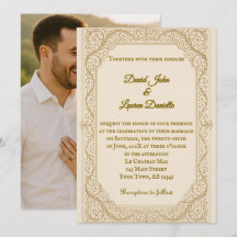Filigree Fleur Foto Hochzeit Einladung