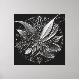 Filigree Floral Mandala Leinwanddruck