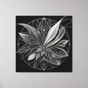 Filigree Floral Mandala Leinwanddruck