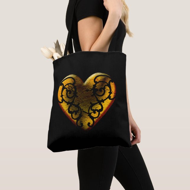 Filigree Goth Gold Heart Tasche (Von Nahem)