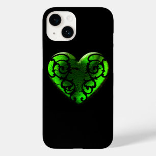 Filigree Goth Green Heart Case-Mate iPhone 14 Hülle