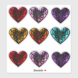 Filigree Goth Hearts Aufkleber