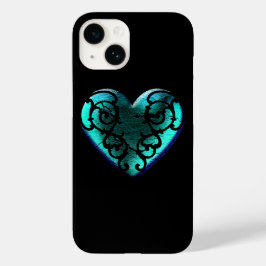 Filigree Goth Ice Blue Herz Case-Mate iPhone Hülle