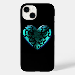 Filigree Goth Ice Blue Herz Case-Mate iPhone Hülle