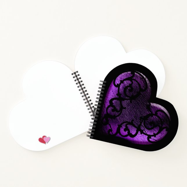 Filigree Goth Lila Heart Notizbuch (Innenseite)