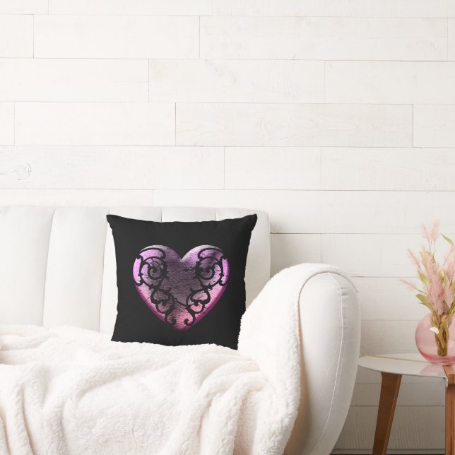 Filigree Goth Pink Herzklosett Kissen (Liege)