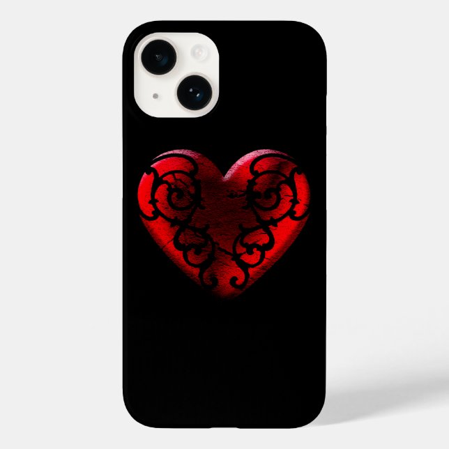 Filigree Goth Red Heart Case-Mate iPhone Hülle (Rückseite)