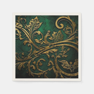 Filigree - Grün und Gold Serviette