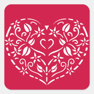 Filigree Heart Quadratischer Aufkleber