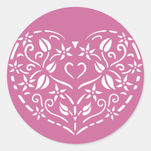 Filigree Heart Runder Aufkleber