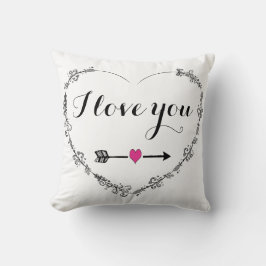 Filigree Herz mit I Liebe Sie Pillow Kissen
