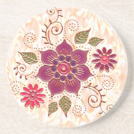 Filigree Kreis mit Blume Getränkeuntersetzer