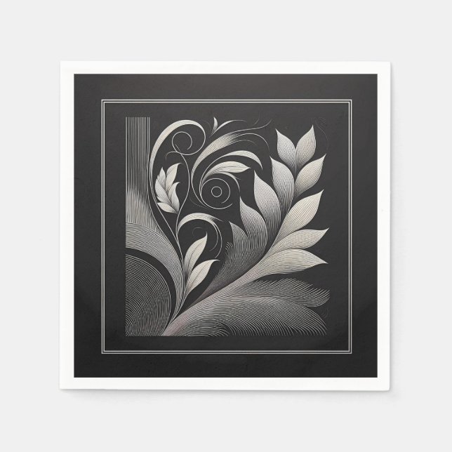 Filigree Leaf Frame Serviette (Vorderseite)