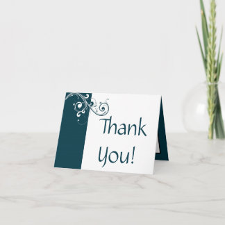 Filigree Navy/White Wedding Dankeschön Karte